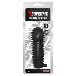 Superme Gaine de pénis Nubby 14.5 x 4.8cm Noire